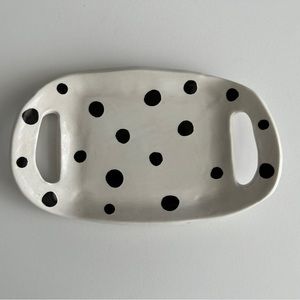 Handmade ceramic polka dot mini tray